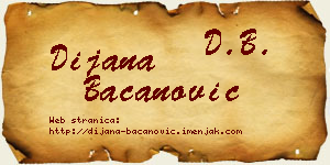 Dijana Bacanović vizit kartica